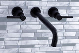 Kingston Brass KS802.DL Concord Wall Mounted Roman Tub Filler ,  Matte Black