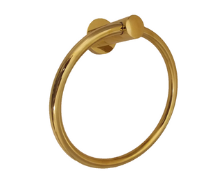 Signature  Hardware 1809-PB Towel Ring From Ceeley Collection - Polished Brass