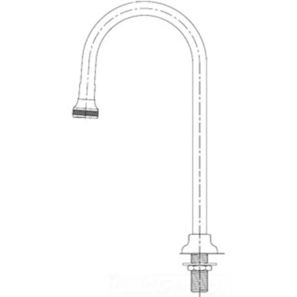 T&S Brass B-0524 Rigid Gooseneck Deck Mount Rose Spray 5-1/2