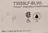 Delta T3559LF-BLWL Trinsic Wall Mounted Bathroom Faucet Trim , Matte Black