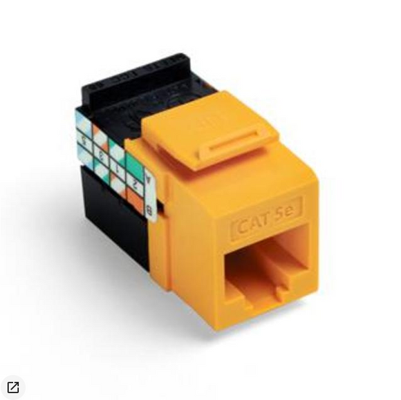 Leviton 5G108-Ry5 Conector de categoría 5E, amarillo (lote de 16)