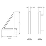 Emtek 3 Numéros de maison modernes 7 "# 1, # 3 et # 4 - noir plat