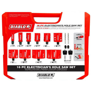 DIABLO DHS16SEL  Bi-Metal Electrical 16-Piece Hole Saw Set