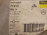 Viega 77417 ProPress Zero Lead Copper Tee 1" x 3/4" x 1/2" P1 x P2 x P3 (5-Pack)