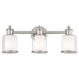 Livex 40213-91 Vanité de salle de bain MiddleBush 3-Light en nickel brossé