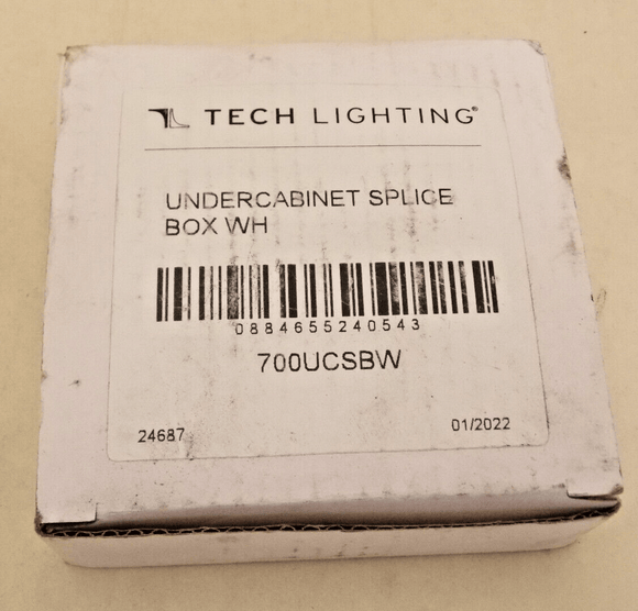 Tech Lighting 700UCSBW Light Fixture Under Cabinet Splice Box , White