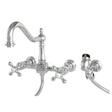 Kingston Brass KS1241AXBS Heritage Bridge Kitchen Faucet ,  Polished Chrome