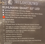 Ruhlmann 3Rulsm52rzwd Indoor / Outdoor Dim. LED Light Smart 52 "Fan de plafond - blanc
