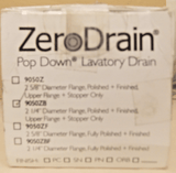 ZeroDrain 9050ZB-ANF Pop-Down Style Lavatory Drain 2-1/4" , Polished Chrome