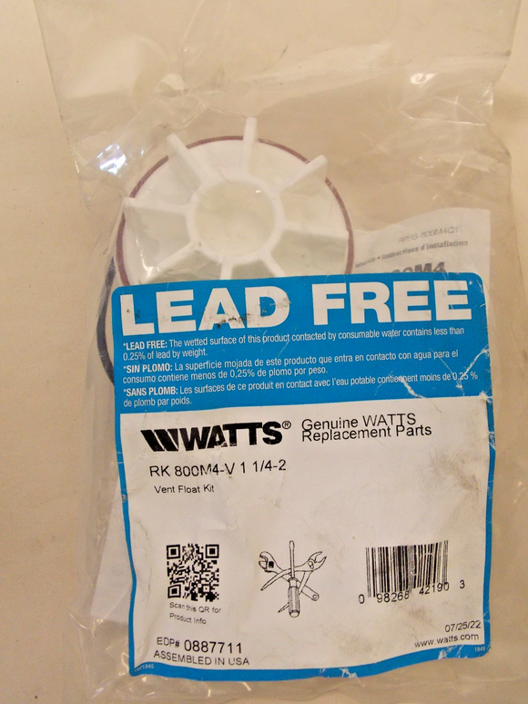 Watts RK 800M4-V Backflow Prevention Vent Float Kit 1-1/4