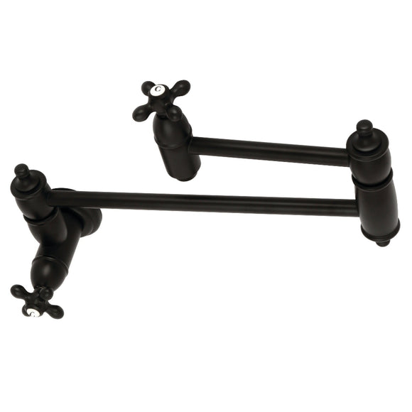 Kingston Brass KS3100AX Restoration 3.8gpm Wall Mounted Pot Filler , Matte Black