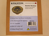 KINGSTON BRASS KBS1003 Kitchen Sink Basket Strainer , Antique Brass