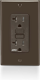 Leviton AFCI Outlet AFTR2 20Amp Self Test Tamper-Resistant w LED Indicator Brown