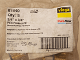 Viega 97840 3/4" PEX Press x 3/4" Polybutylene Adapter with Sleeve (Bag of 5)