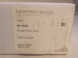 Newport Brass 36-12/52 Priya Single Robe Hook , Matte White Finish