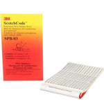 3M SPB-03 ScotchCode Pre-Printed Black Print on White Wire Marker Book
