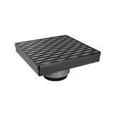 Quickdrain 6" Square Drain Kit Stream with Debris Basket in Matte Black