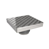 Quickdrain 6" Square Drain Kit Stream with Debris Basket in Polished Stainless