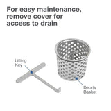 Quickdrain 6" Square Drain Kit Stream with Debris Basket in Matte Black