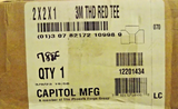 Capitol 12201434 2"X 2" X 1" Black Forged Steel 3000# 3M Threaded Tee