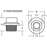 Calbrite S62000LT00 Conduit Hub, 2", Threaded, Stainless Steel
