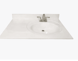 Discount clearance closeout open box and discontinued Modular Faucets , Shower , Plumbing Fixtures and Parts | 22"x 49" Laguna White Cultured Marble Single Sink (Bowl) Vanity Top