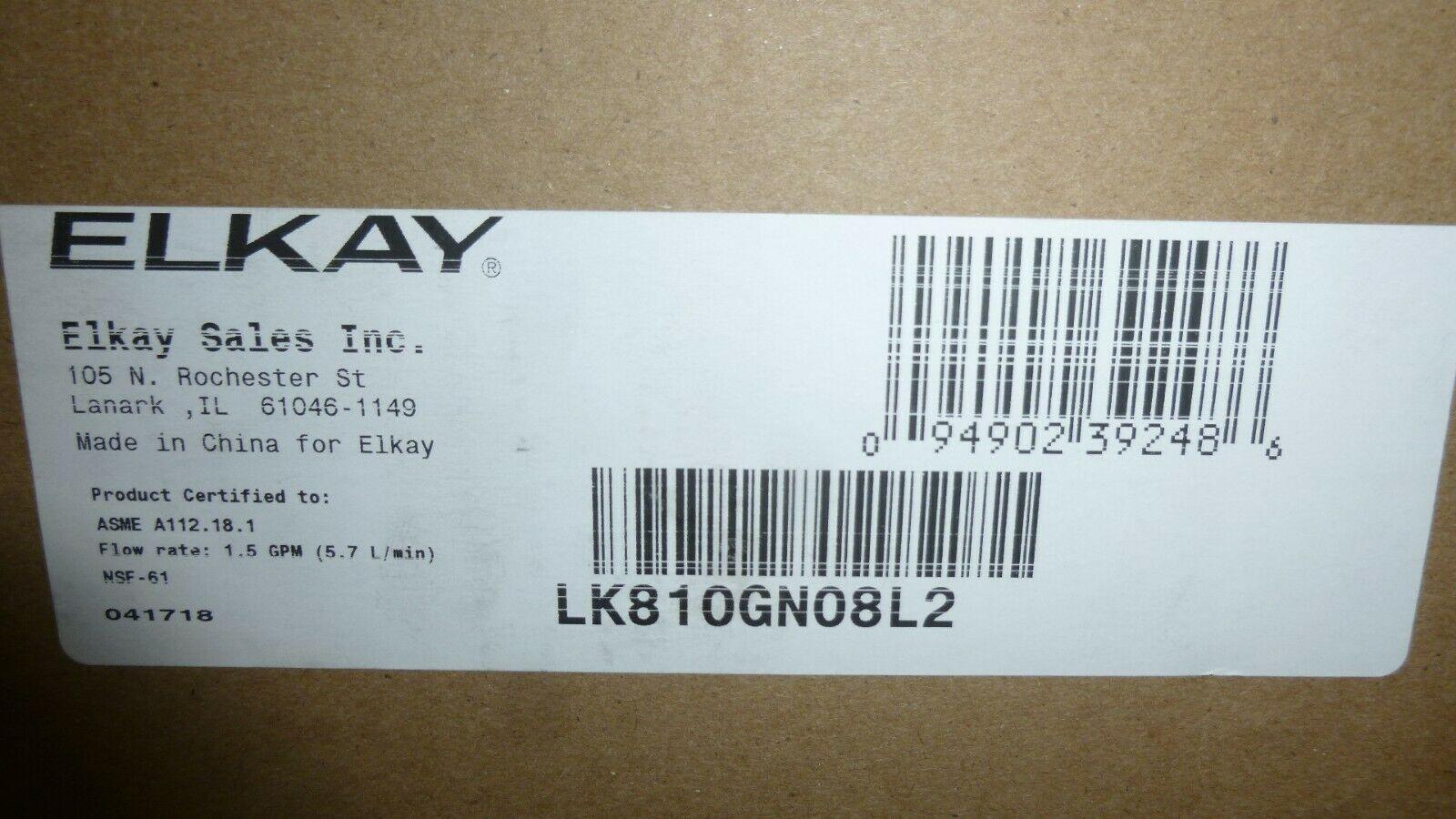 Elkay LK810GN08L2 Chrome ADA 8 » Centerset Exposés Deck Food Service Robinet