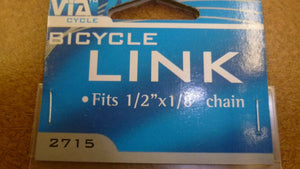 Discount clearance closeout open box and discontinued Master Link | Black Chrome Master Link 1/2"x1/8" 2715 ( Lot of 2)