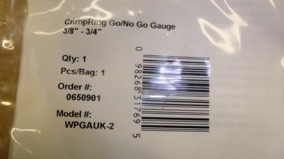 Watts WPGAUK-2 Crimp Ring Go/No Go Gauge 3/8