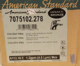 Estándar americano 7075102.278 Colonia Pro Monoblock Grifo w / 50/50 Drenaje - NUEVO