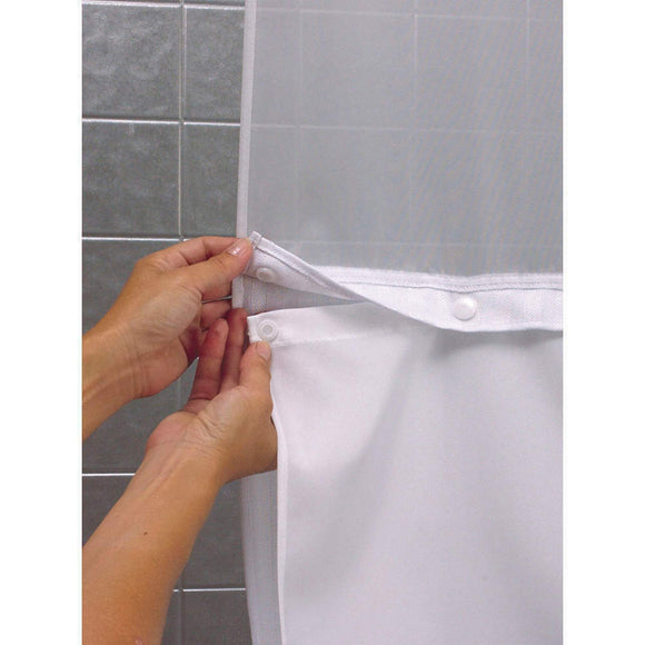 HOOKLESS HBH40SL0157 Shower Curtain Liner-White 70 In L x 57 In W-Cas de 12