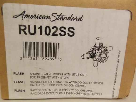 Estándar estadounidense RU102SS Ducha flash Cuerpo de válvula áspera con estancos