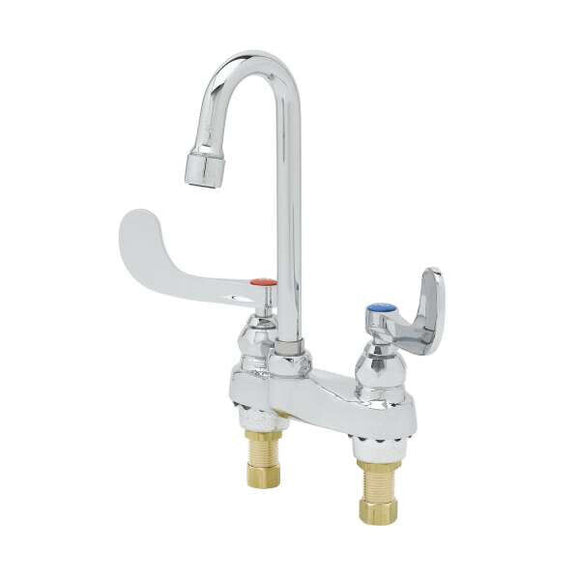 Discount clearance closeout open box and discontinued T&S | T&S Brass B-0892-VF05 Deck Mount Lavatory Faucet with Rigid Gooseneck , Chrome