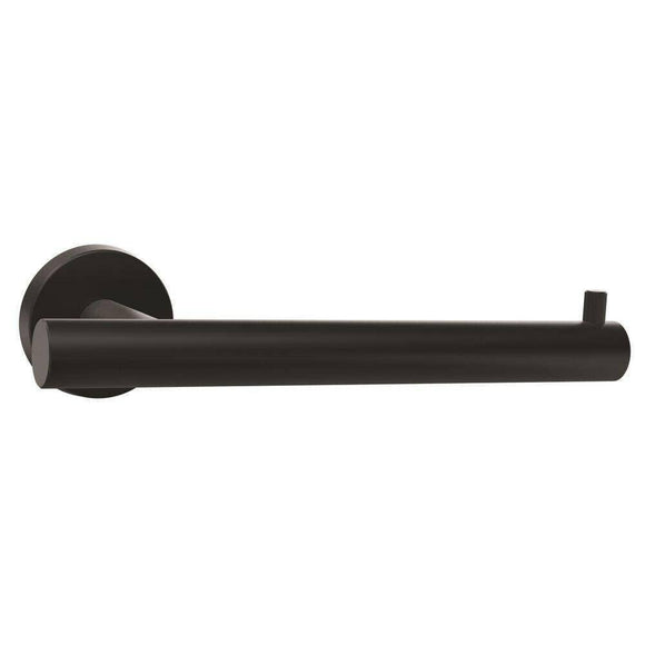 Discount clearance closeout open box and discontinued Amerock | Amerock BH26540MB Arrondi Single Post Toilet Paper Holder In Matte Black