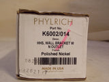Phylrich K6002/014 2-1/8" Handshower Wall Bracket w 1/2" Outlet, Polished Nickel