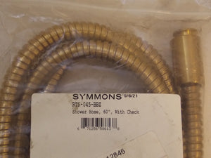 Symmons 60" Shower Hose RTS-045-BBZ With Check , Brushed Bronze