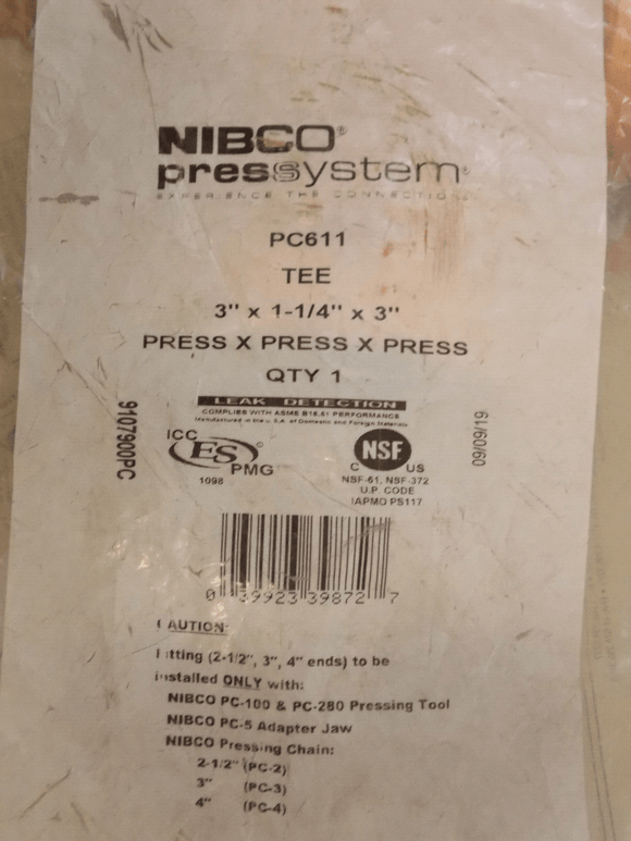 Discount clearance closeout open box and discontinued NIBCO | NIBCO PC611 Reducing Press Tee 3
