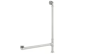 Discount clearance closeout open box and discontinued Signature Hardware | Signature Hardware SH447617 Extended Brass Toe-Tap Tub Drain in Brushed Nickel