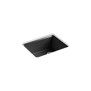 KOHLER K-5872-5UA1-7 Riverby Undermount Single-bowl Kitchen Sink, Enameled Black