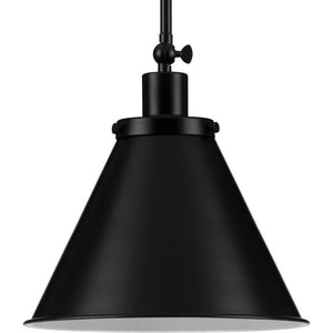 Discount clearance closeout open box and discontinued Progress Lighting | Progress Lighting P500325-031 Hinton 1-Light Pendant in Matte Black Finish