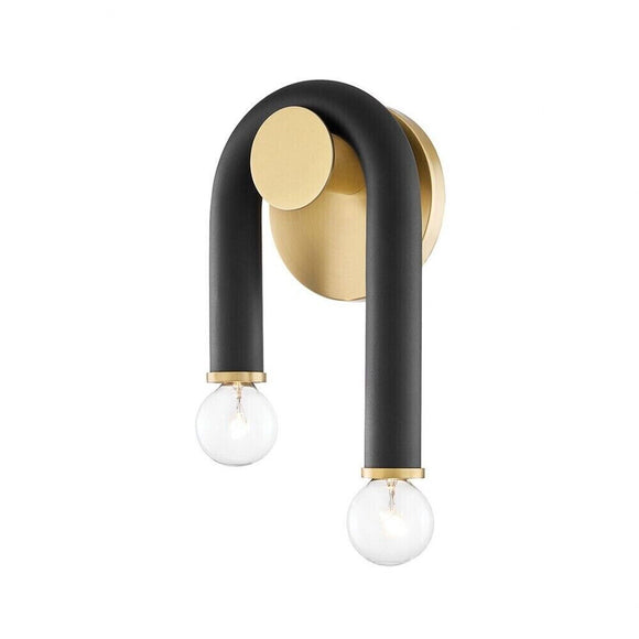 Mitzi Wall Sconce H382102-AGB/BK 2-Light , Aged Brass and Black Finish