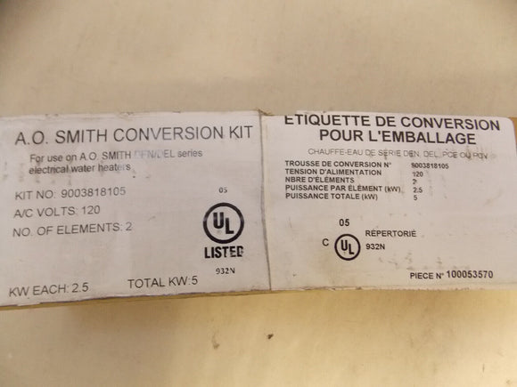 Discount clearance closeout open box and discontinued ELEMENTS | AO Smith 9003818105 Conversion Kit 120V 2 Elements 5KW