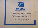 Discount clearance closeout open box and discontinued Basiks | Basiks FS075A-OBE-PO-9 3/4" Non-Adjustable Flow Switch