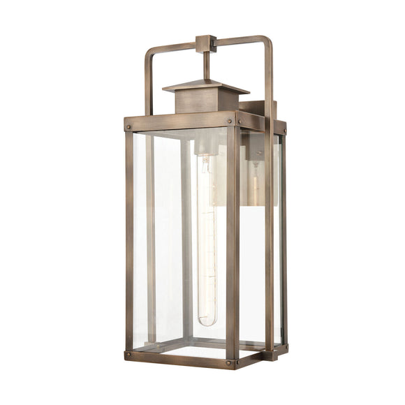 Discount clearance closeout open box and discontinued Elk Lighting | Elk Lighting 89183/1 Crested Butte 20x9x10 1-Light Outdoor Sconce Vintage Brass