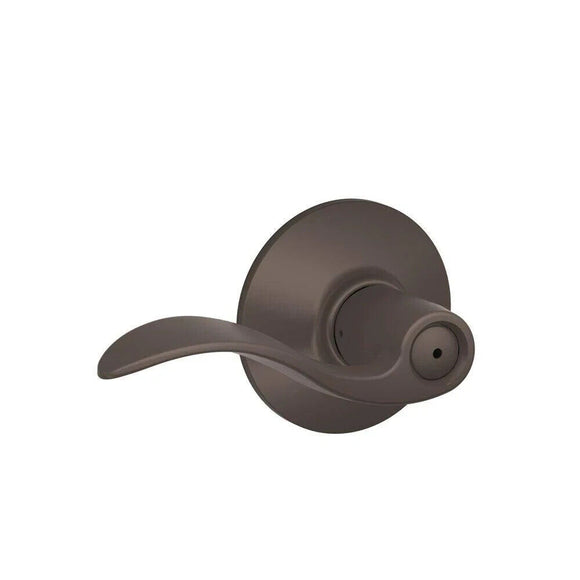 Schlage Accent Oil-Rubbed Bronze Bed and Bath Privacy Door Lever Set F40ACC613