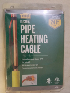 MD  04366 Electric Pipe Heating Cable 24 Foot 120V