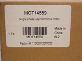 MOT14559 Fan Motor 1/2HP, 230V, 50/60Hz, 1Ph, Capacitor 10; 1075 RPM