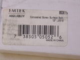 Emtek 853019 US19 12" Concealed Screw Surface Bolt with 3 Strikes in Flat Black