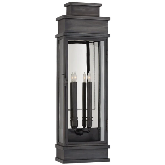 Visual Comfort Linear Large Wall Lantern CHD 2911BZ-CG , Bronze with Clear Glass