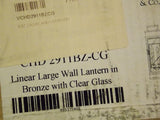 Visual Comfort Lineal Lantera de pared grande CHD 2911BZ-CG, bronce con vidrio transparente